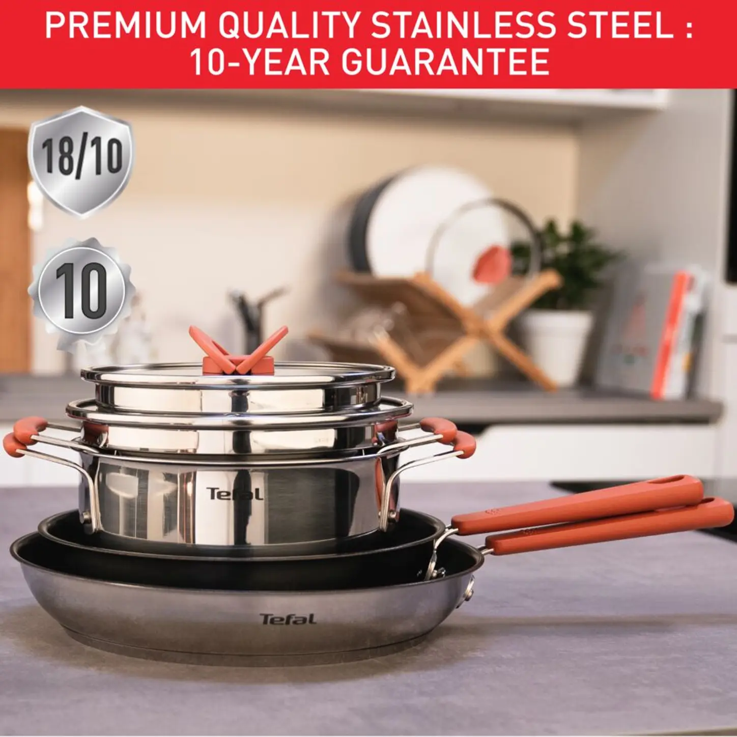 مجموعه ۶ پارچه قابلمه تفال مدل Tefal OPTI’Space G720S604 مجموعه ۶ پارچه قابلمه تفال مدل Tefal OPTI’Space G720S604
