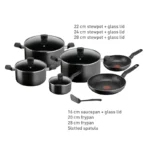 مجموعه ۱۱ پارچه قابلمه تفال Tefal Dark Stone - تصویر 4