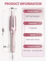فر کننده و حالت دهنده مو شیگلم مدل Cupid's Charm One-Touch Instant Curler با قطر ۲۵ میلی‌متر - تصویر 2